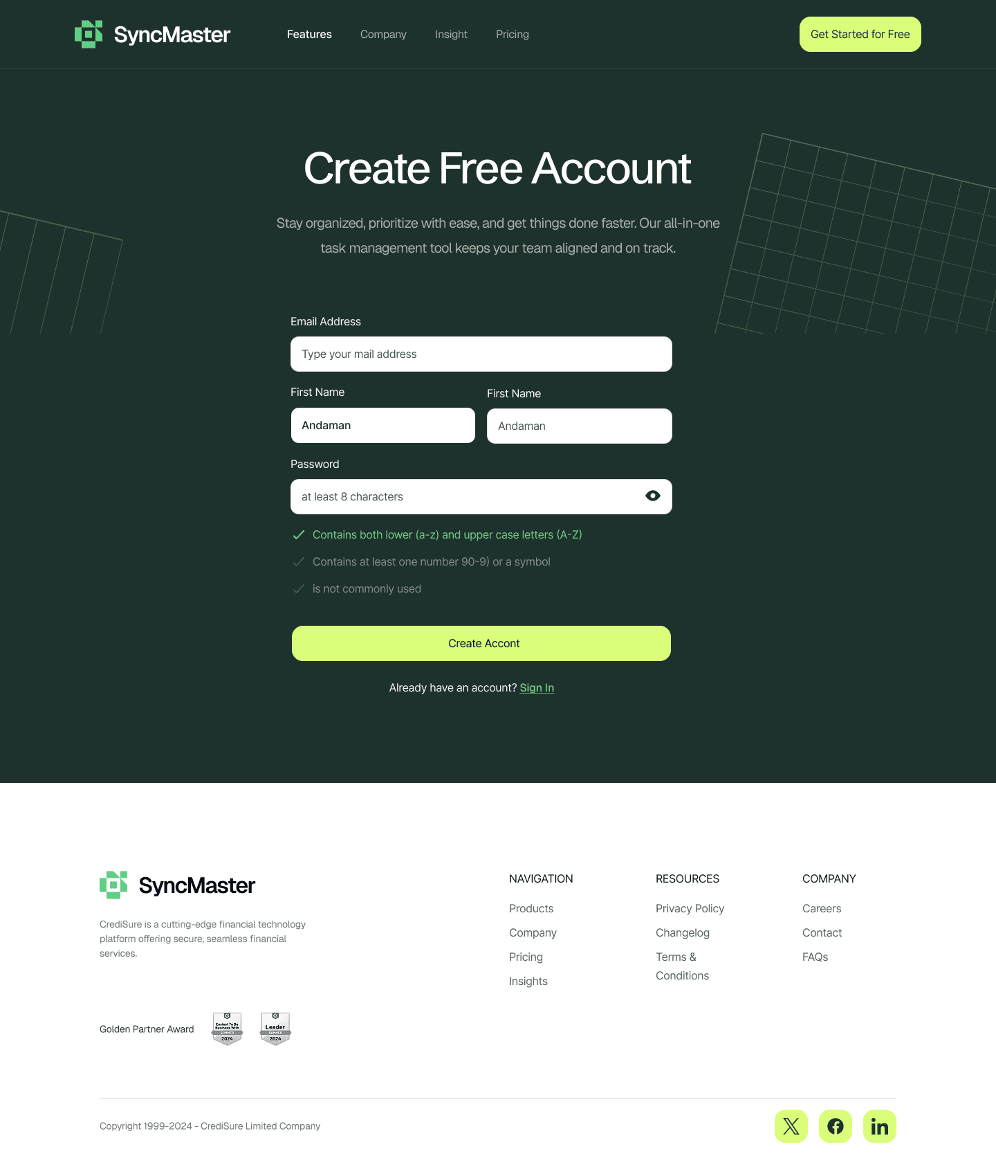 Signup