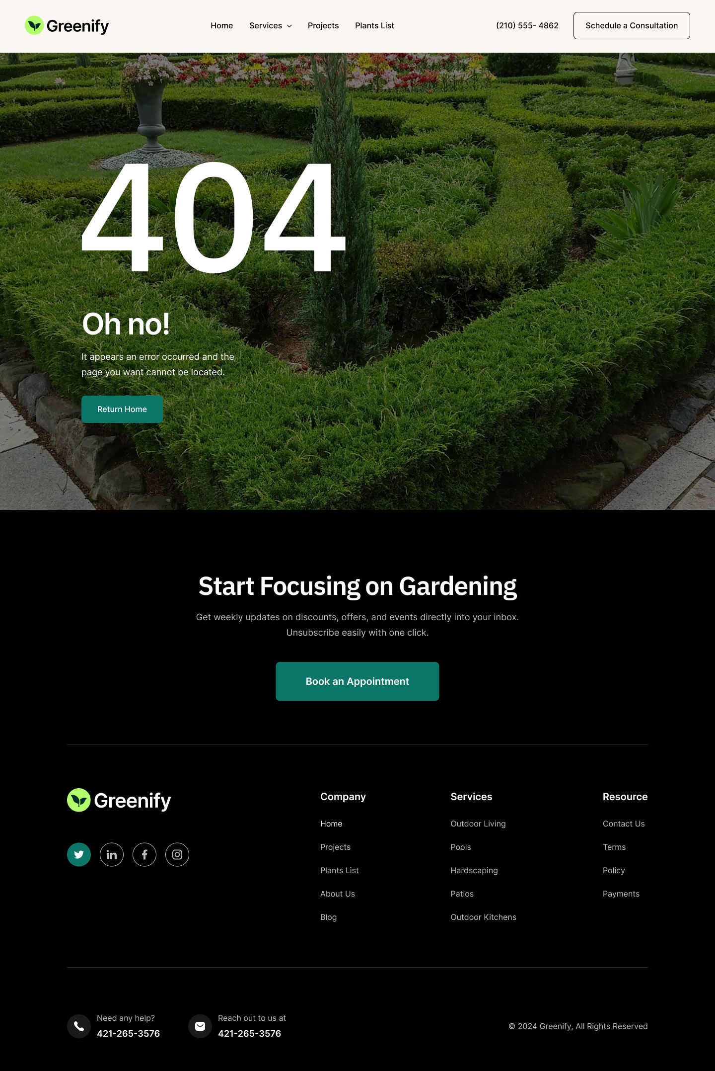 Greenify 404 Not Found