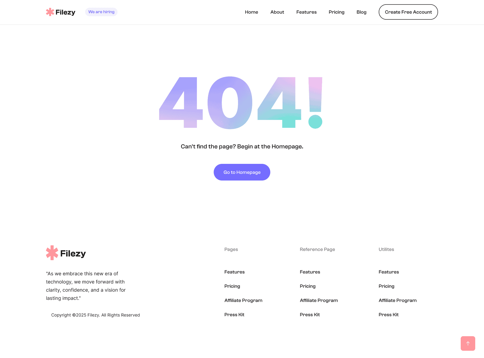 Filezy 404 Not Found