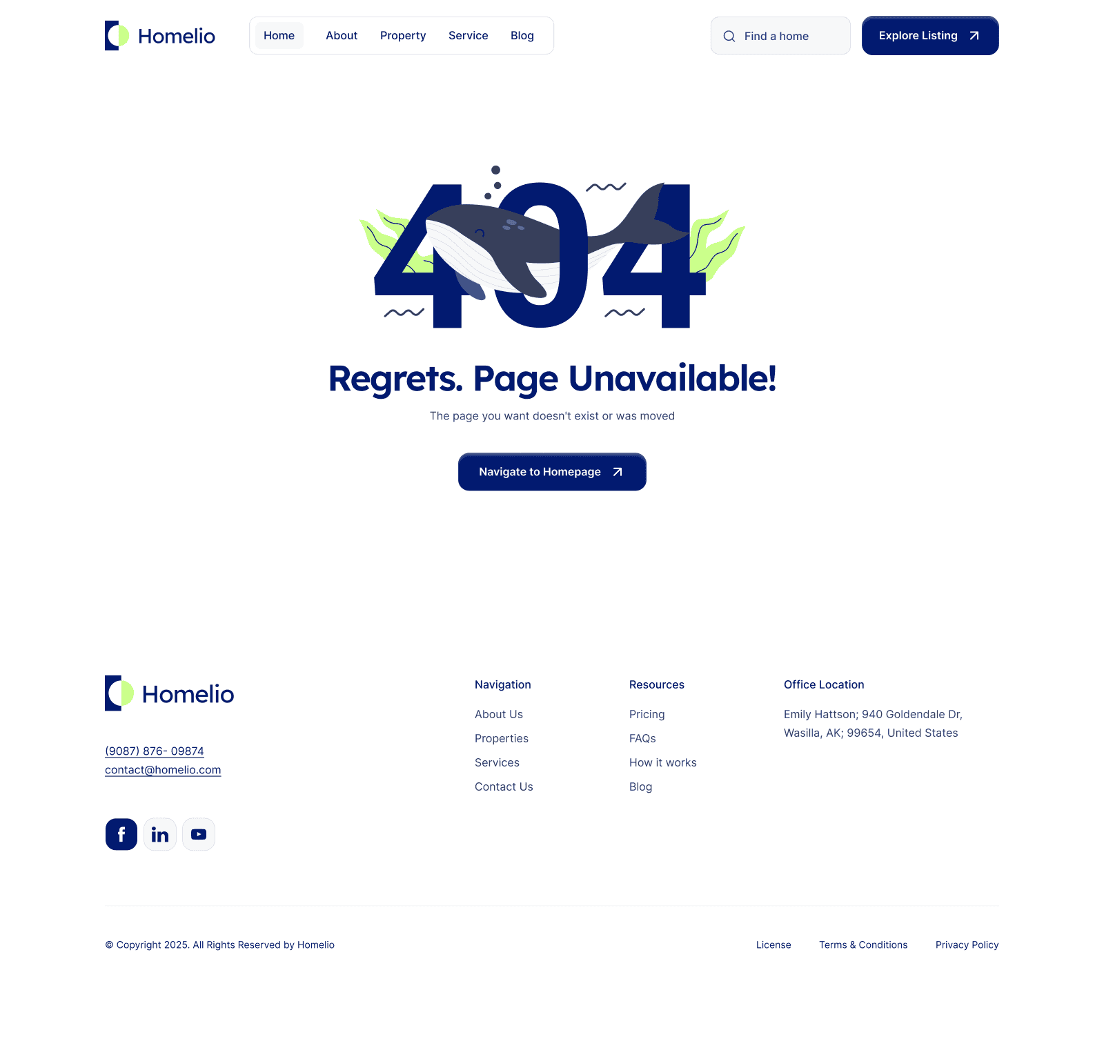 Homelio 404 Not Found