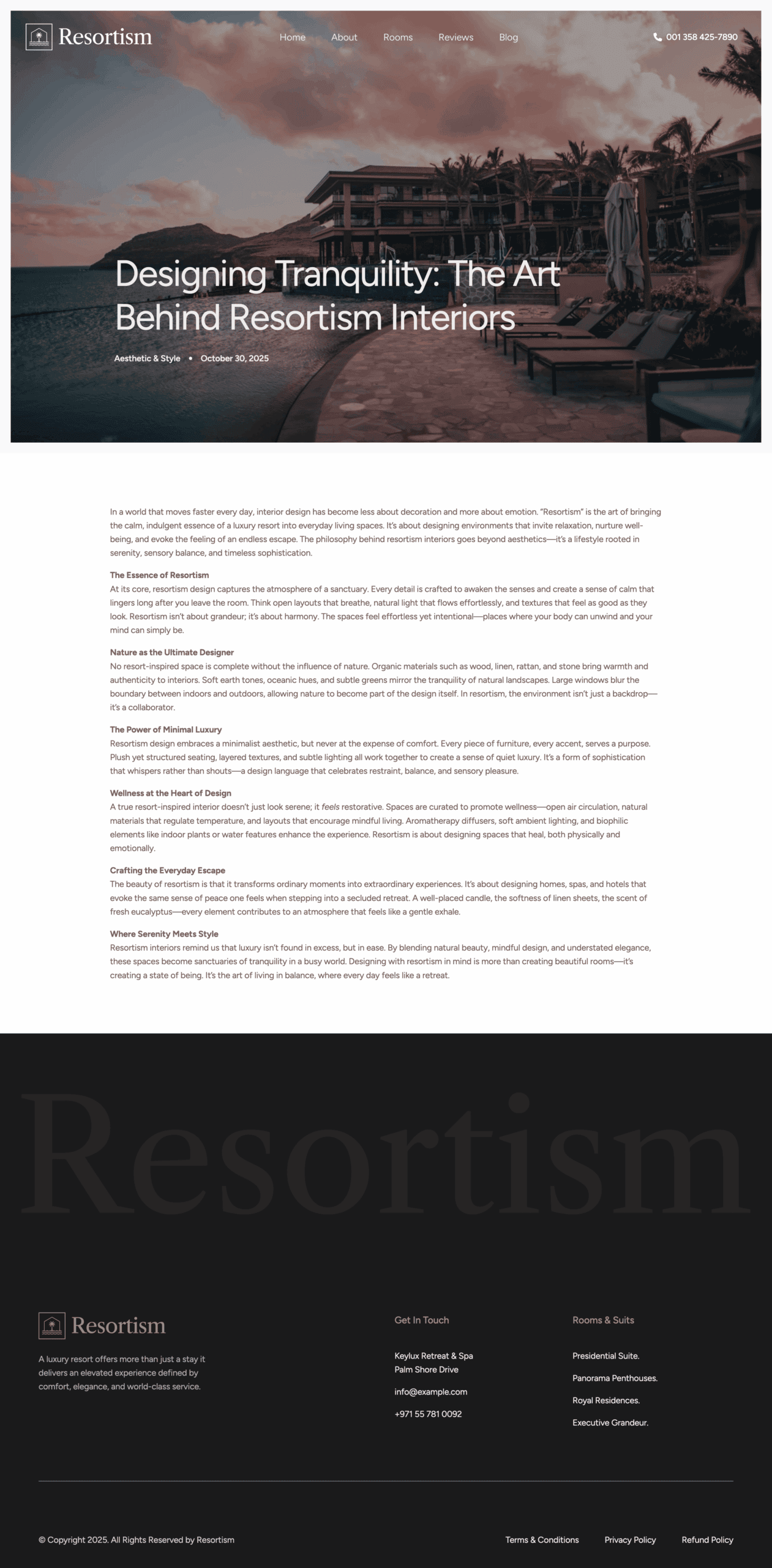 Resortism Single Blog Post