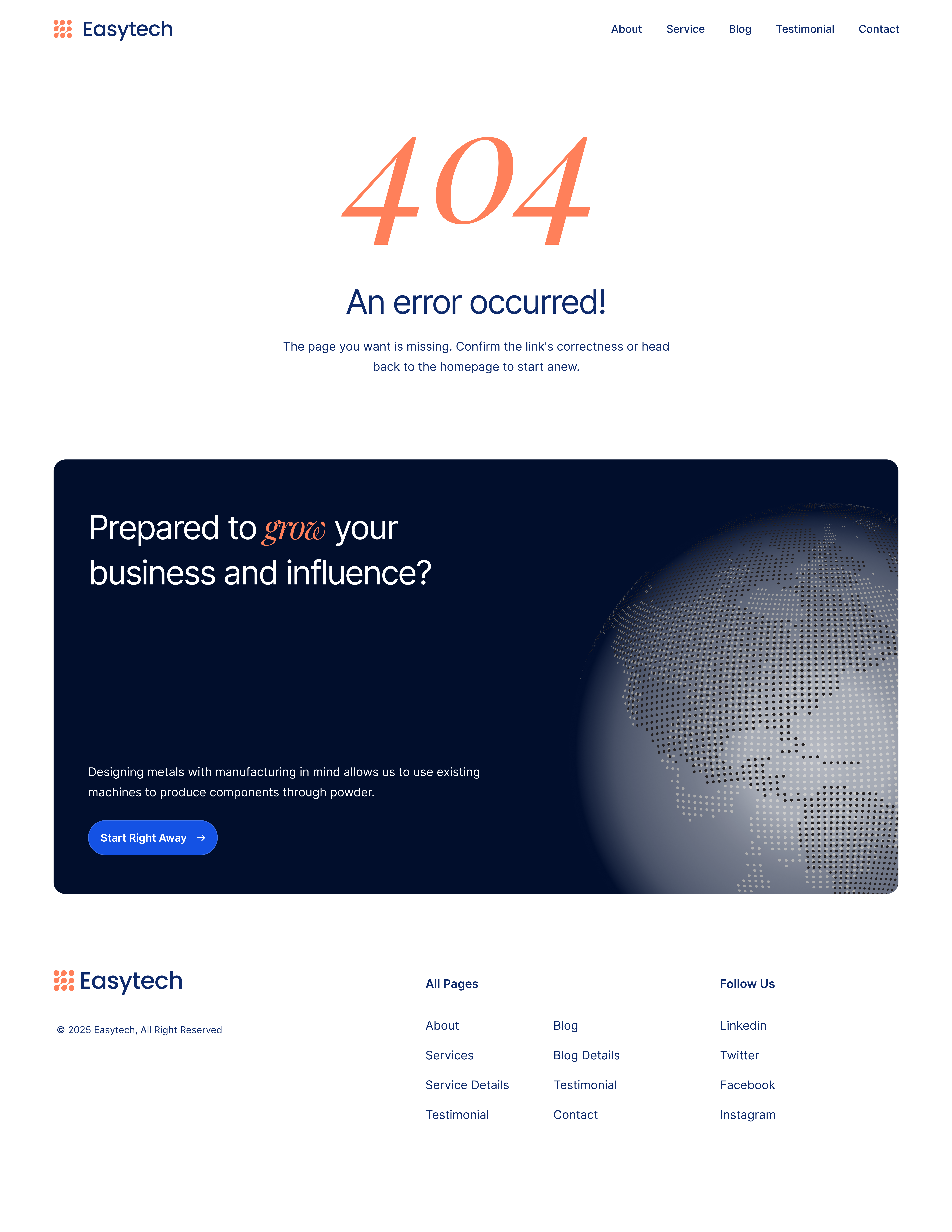 Easytech Error template